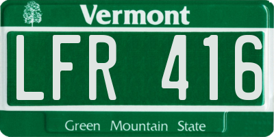 VT license plate LFR416
