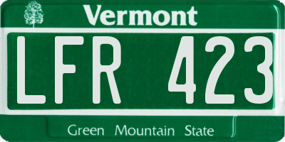 VT license plate LFR423