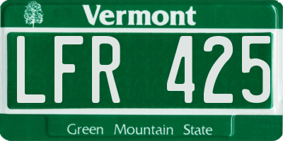 VT license plate LFR425