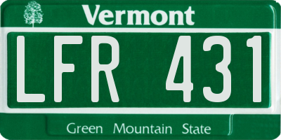 VT license plate LFR431