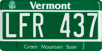 VT license plate LFR437