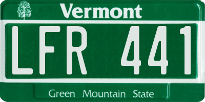 VT license plate LFR441