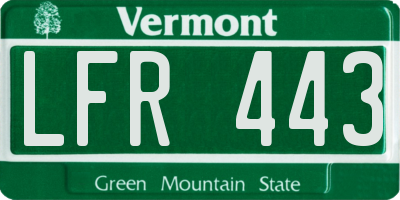 VT license plate LFR443