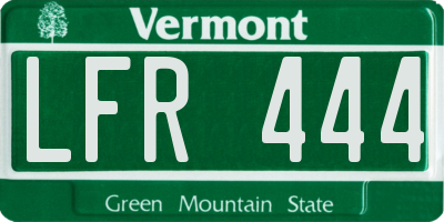 VT license plate LFR444