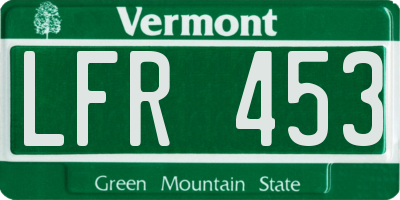 VT license plate LFR453