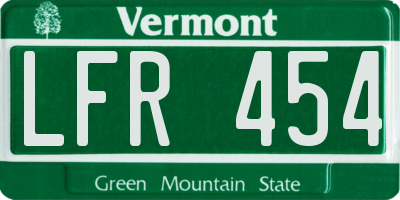 VT license plate LFR454