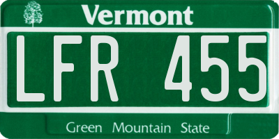 VT license plate LFR455