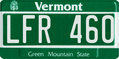 VT license plate LFR460