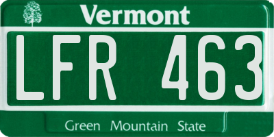 VT license plate LFR463
