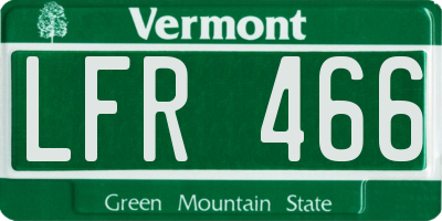 VT license plate LFR466
