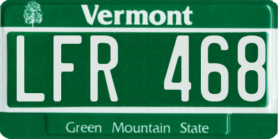 VT license plate LFR468