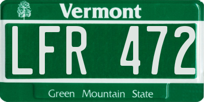 VT license plate LFR472