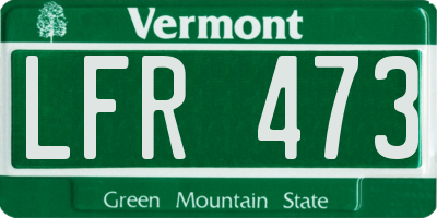 VT license plate LFR473