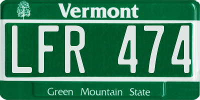 VT license plate LFR474