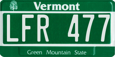 VT license plate LFR477