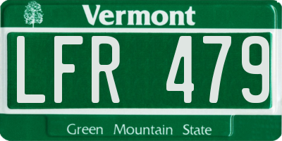 VT license plate LFR479