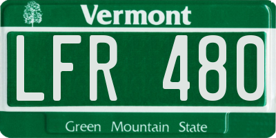 VT license plate LFR480