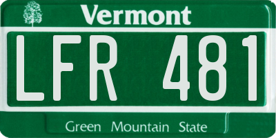 VT license plate LFR481