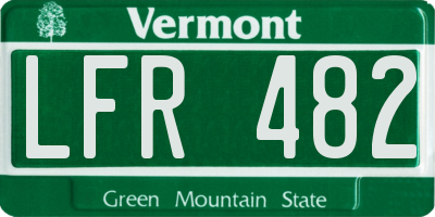 VT license plate LFR482