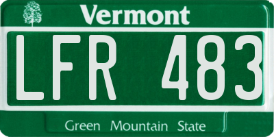 VT license plate LFR483