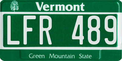 VT license plate LFR489