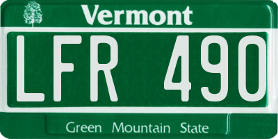 VT license plate LFR490
