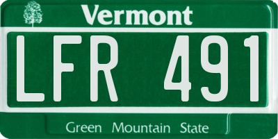 VT license plate LFR491