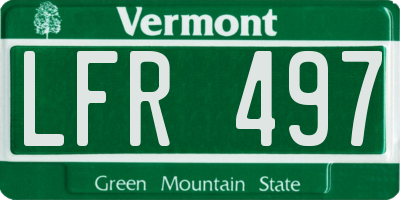 VT license plate LFR497