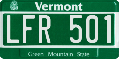 VT license plate LFR501