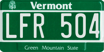 VT license plate LFR504