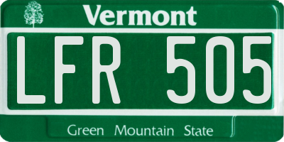 VT license plate LFR505