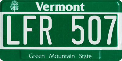 VT license plate LFR507