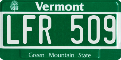 VT license plate LFR509