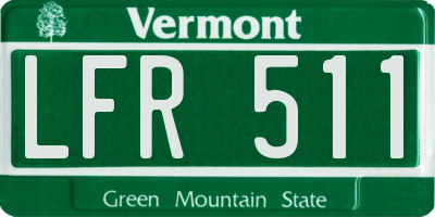 VT license plate LFR511