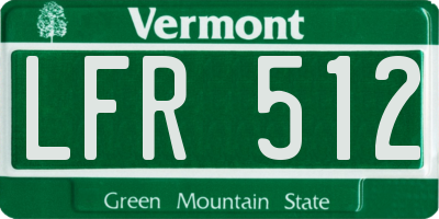 VT license plate LFR512
