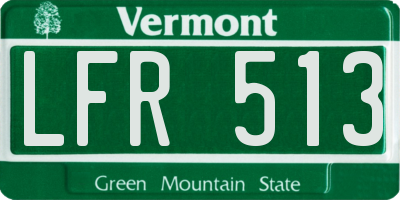 VT license plate LFR513