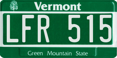VT license plate LFR515