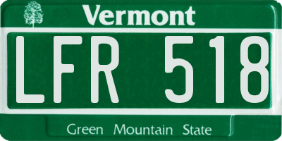 VT license plate LFR518