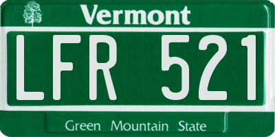 VT license plate LFR521