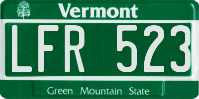 VT license plate LFR523
