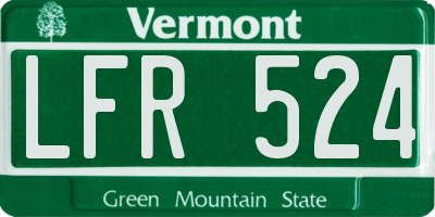 VT license plate LFR524