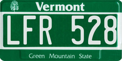 VT license plate LFR528