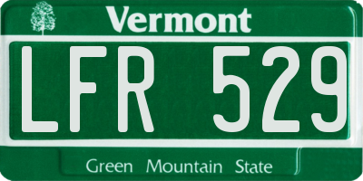 VT license plate LFR529
