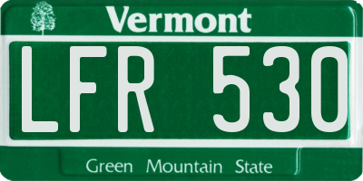 VT license plate LFR530
