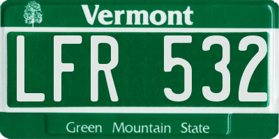 VT license plate LFR532