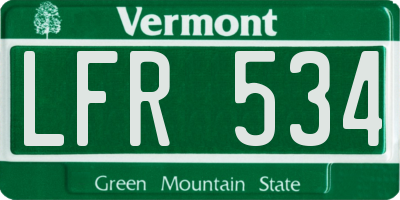 VT license plate LFR534