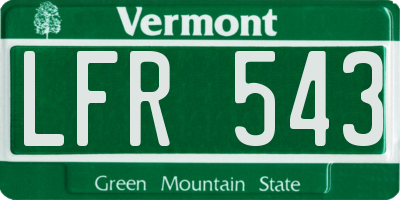 VT license plate LFR543