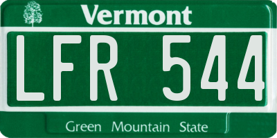 VT license plate LFR544