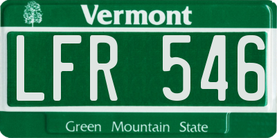 VT license plate LFR546