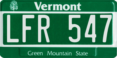 VT license plate LFR547